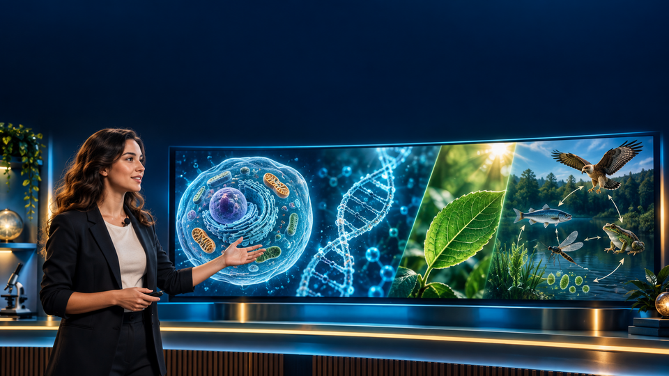 Narrated visual lessons for high school biology