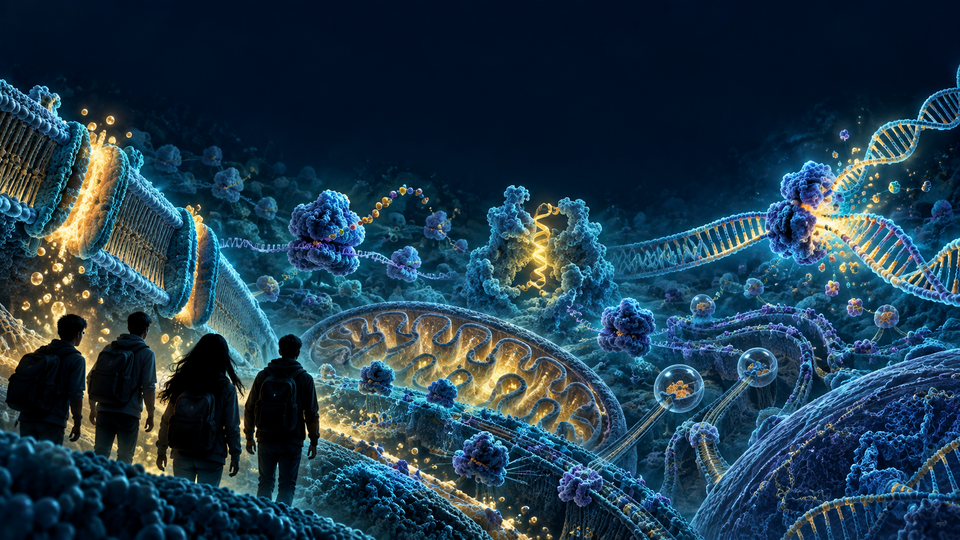 A cinematic exploration of molecules, cells, and living systems